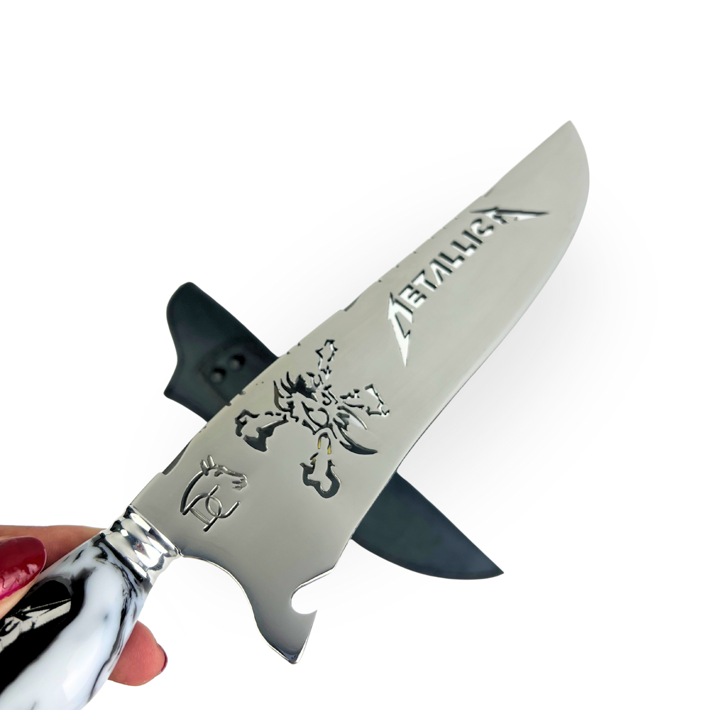 Kit Metallica - Faca 8" + Tábua Personalizada