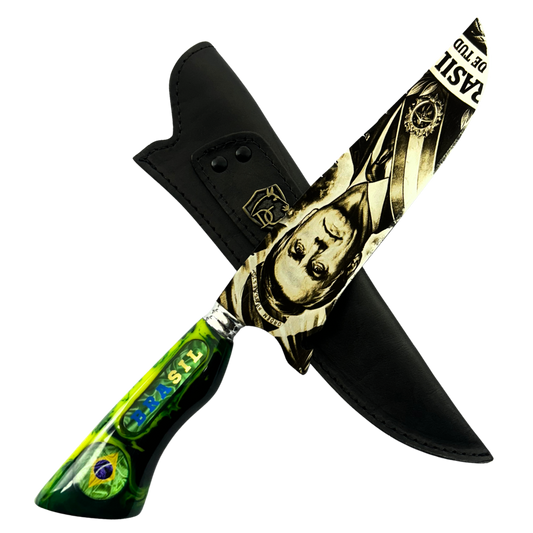 Kit Bolsonaro - Faca Artesanal + Copo Térmico - Gravação a Laser 360° - 2 Peças