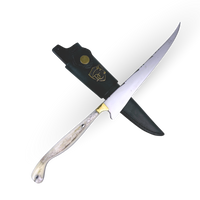 Faca Fileteira Aço Inox 420C 7 Polegadas - Cabo Full Tang Osso Bovino