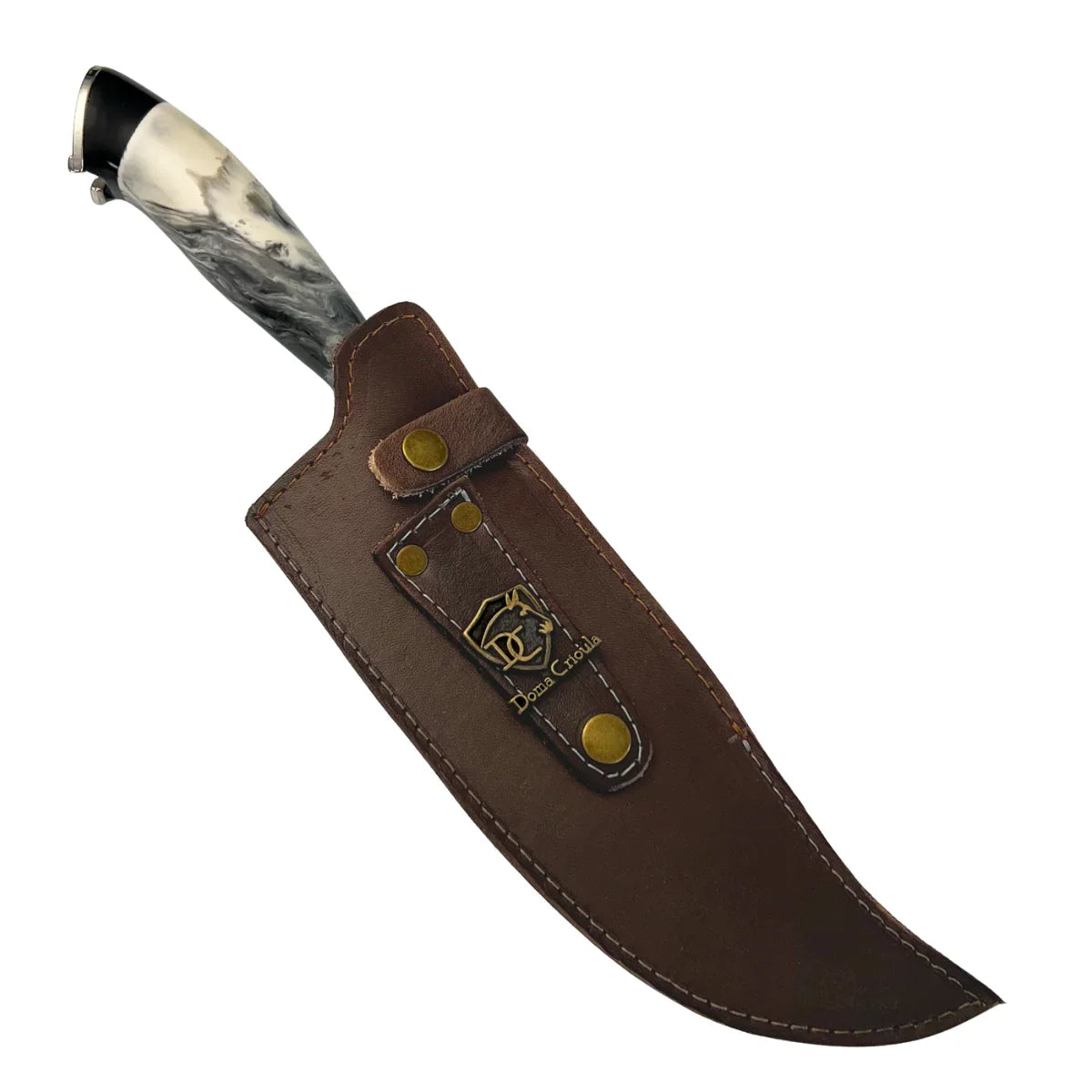 Faca Artesanal para Churrasco 8" Tema Cavalo - Cutelaria Gaúcha Tradição Campeira