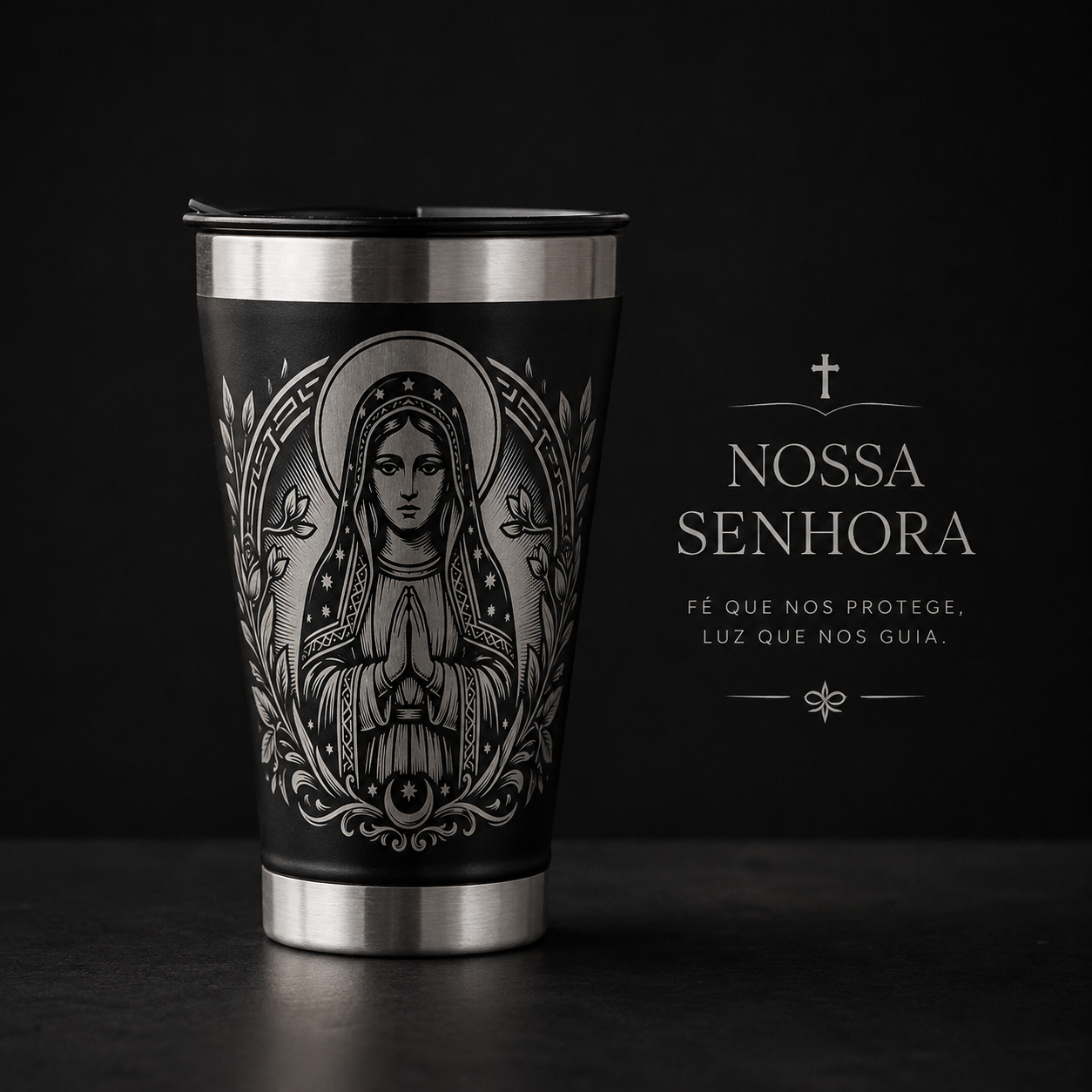Copo Térmico Nossa Senhora 475ml - Gravação a Laser 360°