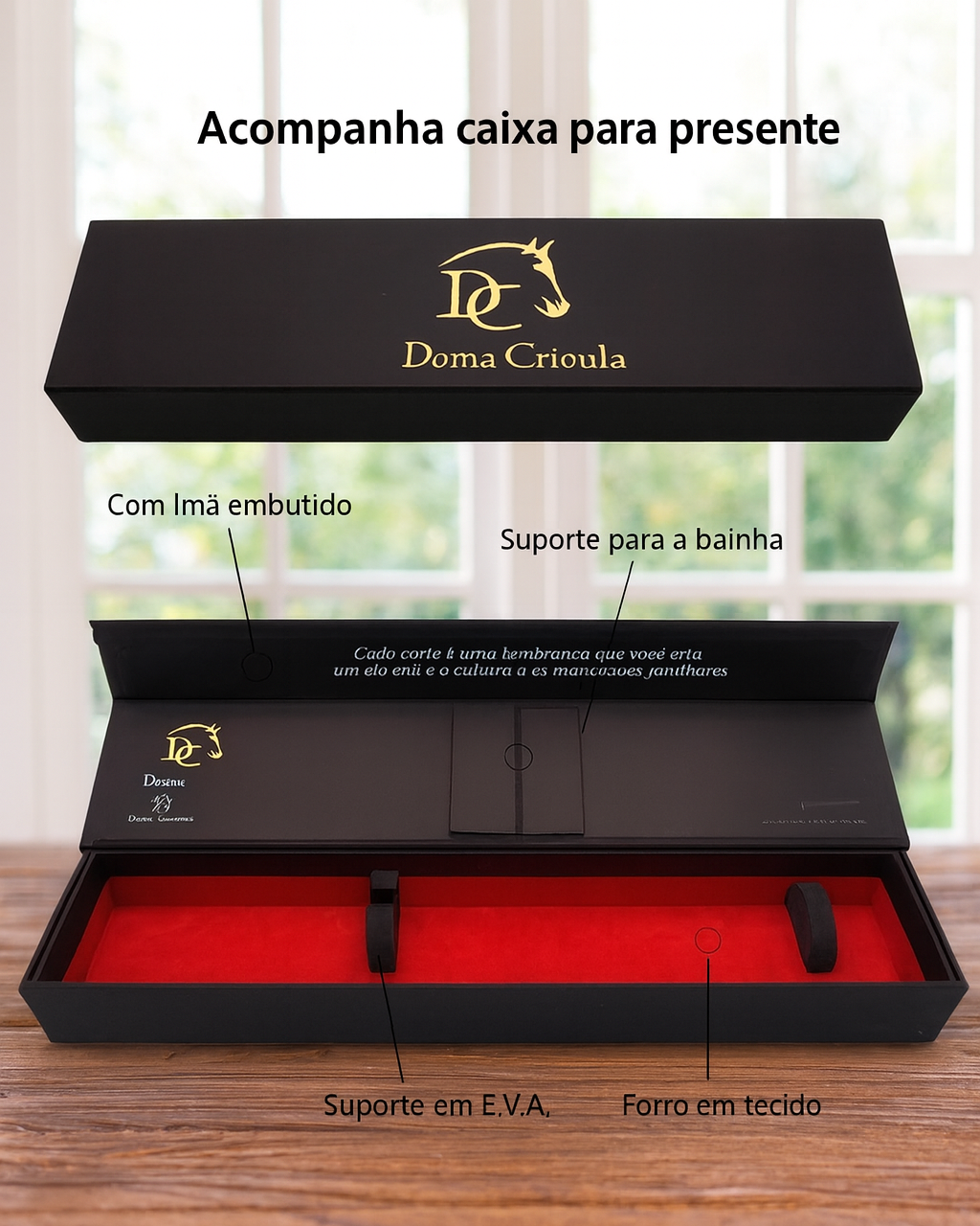 Faca Artesanal para Churrasco 10" Cabo Decorativo - Cutelaria Gaúcha Aço Inox Premium