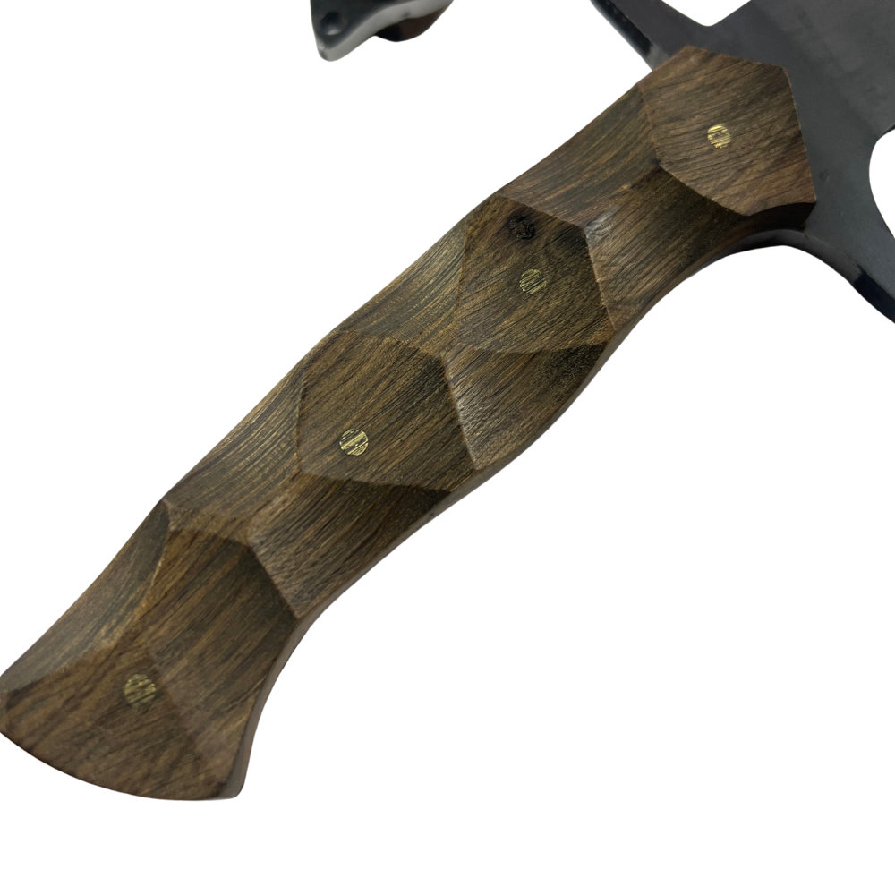 Kit 2 Facas Táticas Artesanais - Aço Carbono Full Tang - 11" e 4" - Cabo Madeira - Dorso 6mm