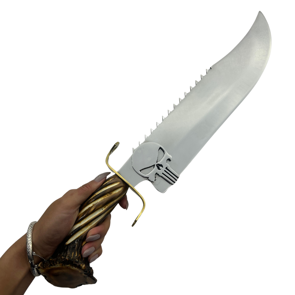 Faca Caveira 13 Polegadas - Cabo Chifre de Cervo Legítimo