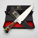 Faca de Churrasco Artesanal 10" Aço Inox - Cabo Madeira e Resina Modelo Trator