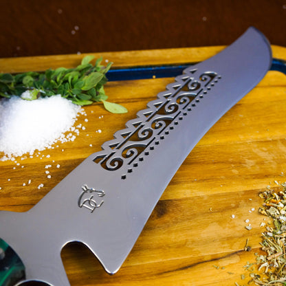 Faca com Soco Inglês 12 Polegadas - Cabo Bandeira do Brasil em Resina