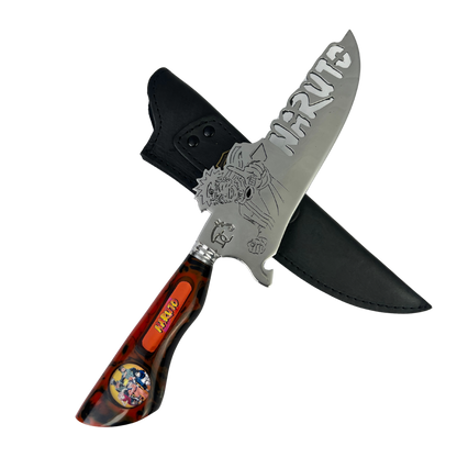 Faca Naruto 8 Polegadas | Lâmina Vazada Anime | Cabo Resina