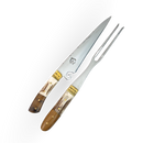 Kit Churrasco 2 Peças - Faca e Garfo 9" Cabo Chifre de Cervo