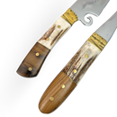 Kit Churrasco 2 Peças - Faca e Garfo 9" Cabo Chifre de Cervo