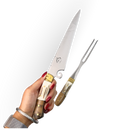 Kit Churrasco 2 Peças - Faca e Garfo 9" Cabo Chifre de Cervo