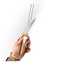 Kit Churrasco 2 Peças - Faca e Garfo 9" Cabo Chifre de Cervo