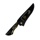 Faca Picanheira 8" Led Zeppelin - Cabo Resina Preta e Dourada