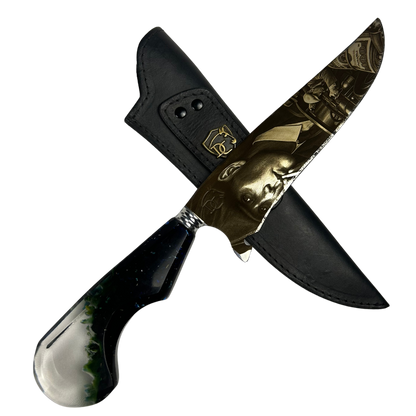 Kit Peaky Blinders - Faca 8" + Cantil - Gravação a Laser