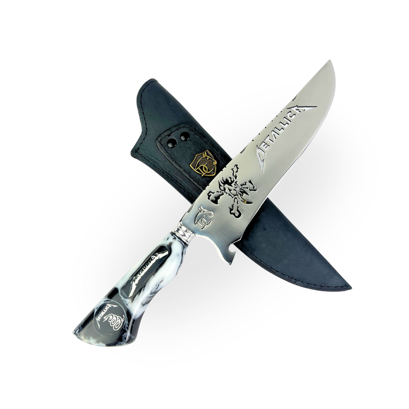 Faca Metallica 8 Polegadas - Cabo Resina Personalizado - Edição Limitada Heavy Metal
