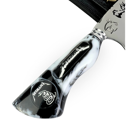 Kit Metallica - Faca 8" + Tábua Personalizada