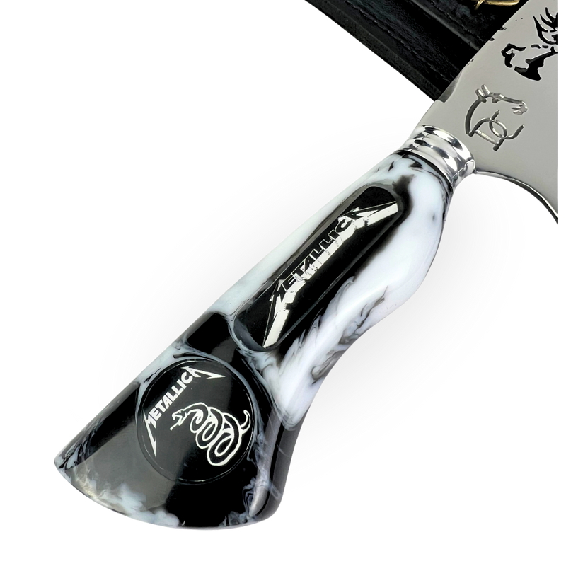 Faca Metallica 8 Polegadas - Cabo Resina Personalizado - Edição Limitada Heavy Metal