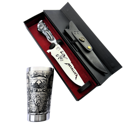 Kit Metallica - Faca 8" + Copo Térmico - Gravação a Laser 360°