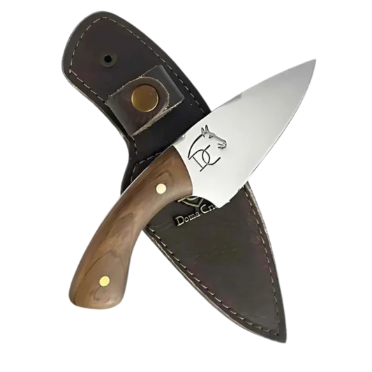Faca Coureadeira Artesanal 3" Aço Inox Polido - Cabo Madeira Nobre