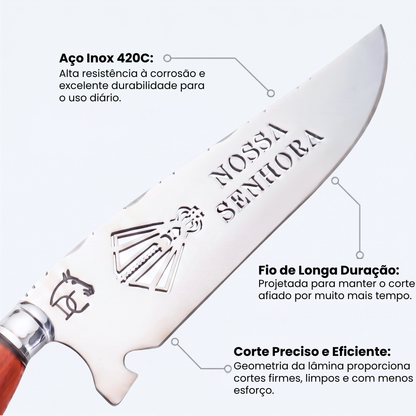 Faca Manto Dourado 8" – Nossa Senhora