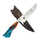 Faca Artesanal para Churrasco 8" Lâmina Vazada - Quem Pesca Vive Mais