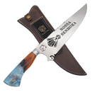 Faca Artesanal para Churrasco 10" Nossa Senhora com Medalha - Cutelaria Religiosa Devocional