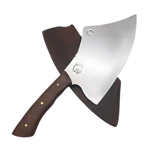 Cutelo Premium Artesanal 7" Aço Inox Polido - Cabo Madeira Nobre