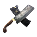 Cutelo Brutforj Artesanal 9" Aço Carbono Forjado - Cabo Madeira Nobre Guarda Latão