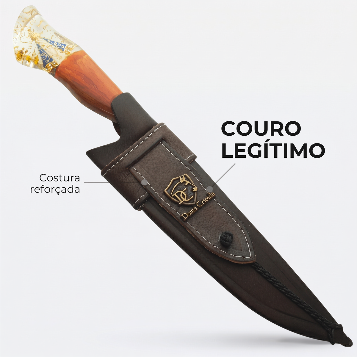Faca Manto Dourado 8" – Nossa Senhora