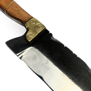 Faca Exclusiva Forjada Trilho de Trem 18 Polegadas - Cabo Madeira Nó de Pinho com Resina - Peça Única