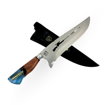 Faca Artesanal para Churrasco 10" Cabo Decorativo - Cutelaria Gaúcha Aço Inox Premium