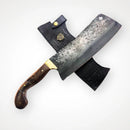 Cutelo Brutforj Artesanal 9" Aço Carbono Forjado - Cabo Madeira Nobre Guarda Latão