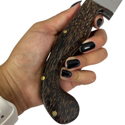 Canivete Artesanal Sorocabana 28cm total - Cabo Madeira Tucumã - Lâmina Larga Premium