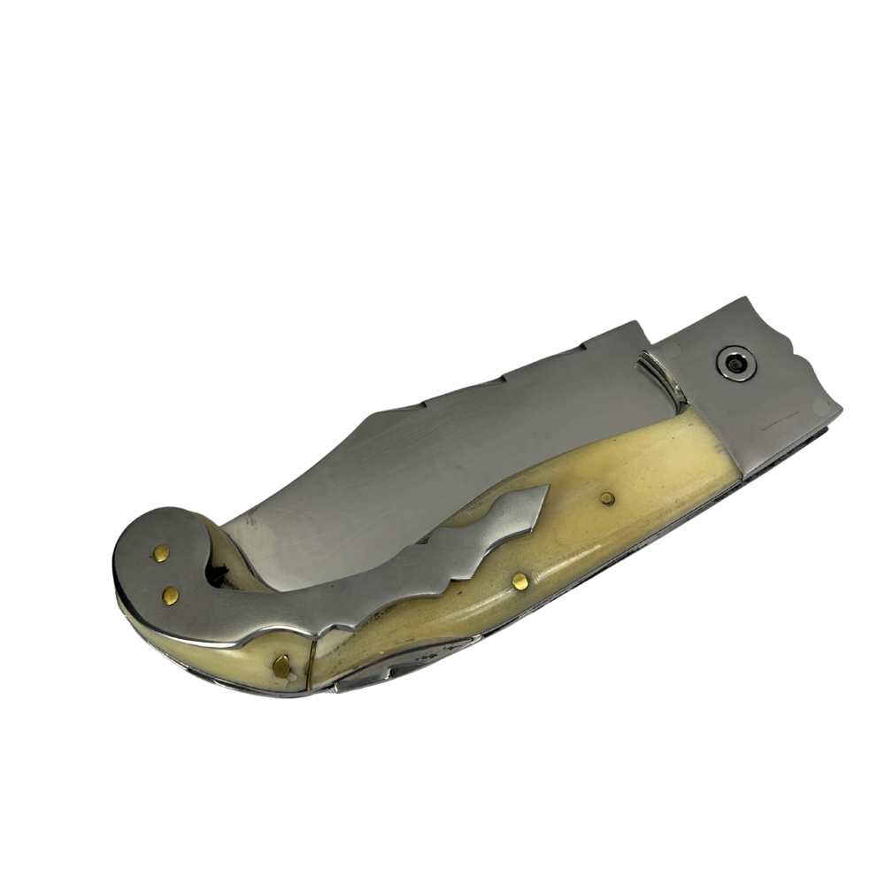 Canivete Artesanal Sorocabana 28cm total - Cabo Osso Natural - Lâmina Larga Premium