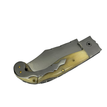 Canivete Artesanal Sorocabana 28cm total - Cabo Osso Natural - Lâmina Larga Premium