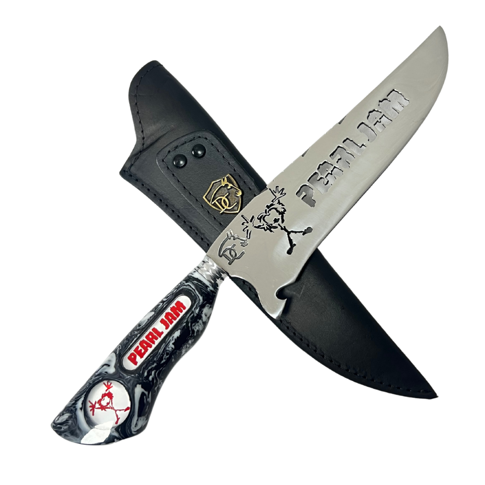 Faca Picanheira Pearl Jam 8 Polegadas - Cabo Resina Personalizado - Churrasco Grunge
