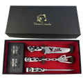 Kit Black Sabbath Premium - Faca 8", Garfo, Chaira e 2 Copos Caveira - Edição Especial