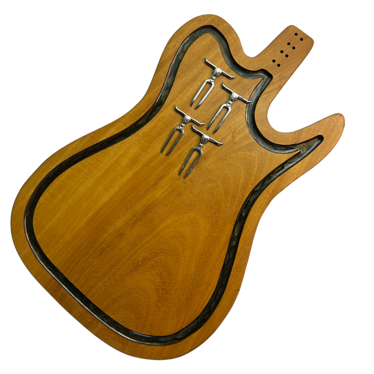 Tábua de Corte Guitarra - Madeira Nobre com Petisqueiro