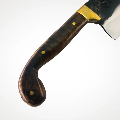 Cutelo Artesanal Brutforj 8" Aço Inox 420C Polido - Cabo Madeira Guarda Latão