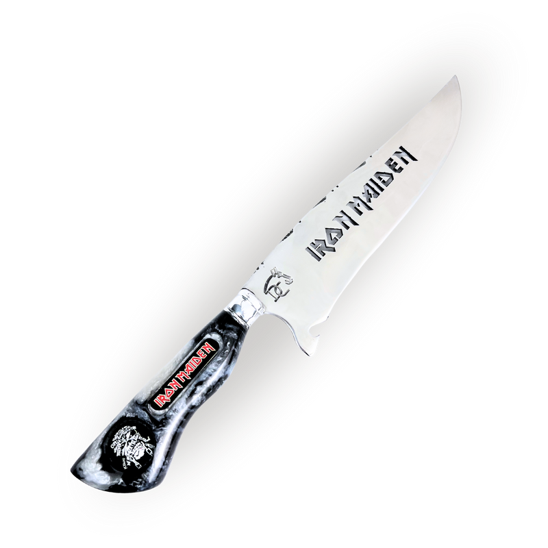 Picanheira Iron Maiden 8 Polegadas - Cabo Resina Personalizado - Edição Especial Rock