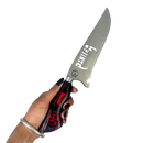 Faca Pantera 8 Polegadas Preta e Vermelha | Lâmina Vazada | Cabo Resina
