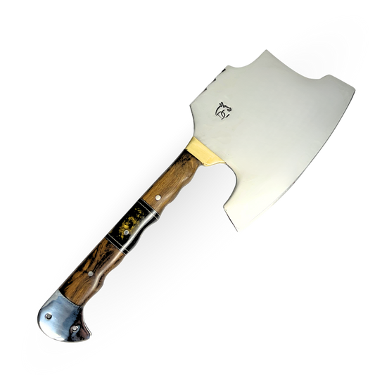 Machado Artesanal 39cm - Cabo Full Tang Madeira e Resina com Quebra Gelo