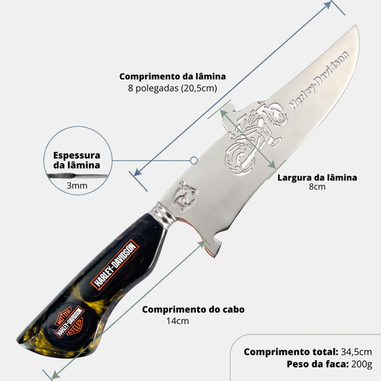 Faca Open Road 8" – Harley-Davidson