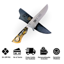 Faca Artesanal Guns N' Roses 8 Polegadas - Aço Inox com Bainha de Couro