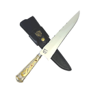 Faca Campeira 10" Aço Inox 420C - Cabo Alpaca Dourado Ornamentado