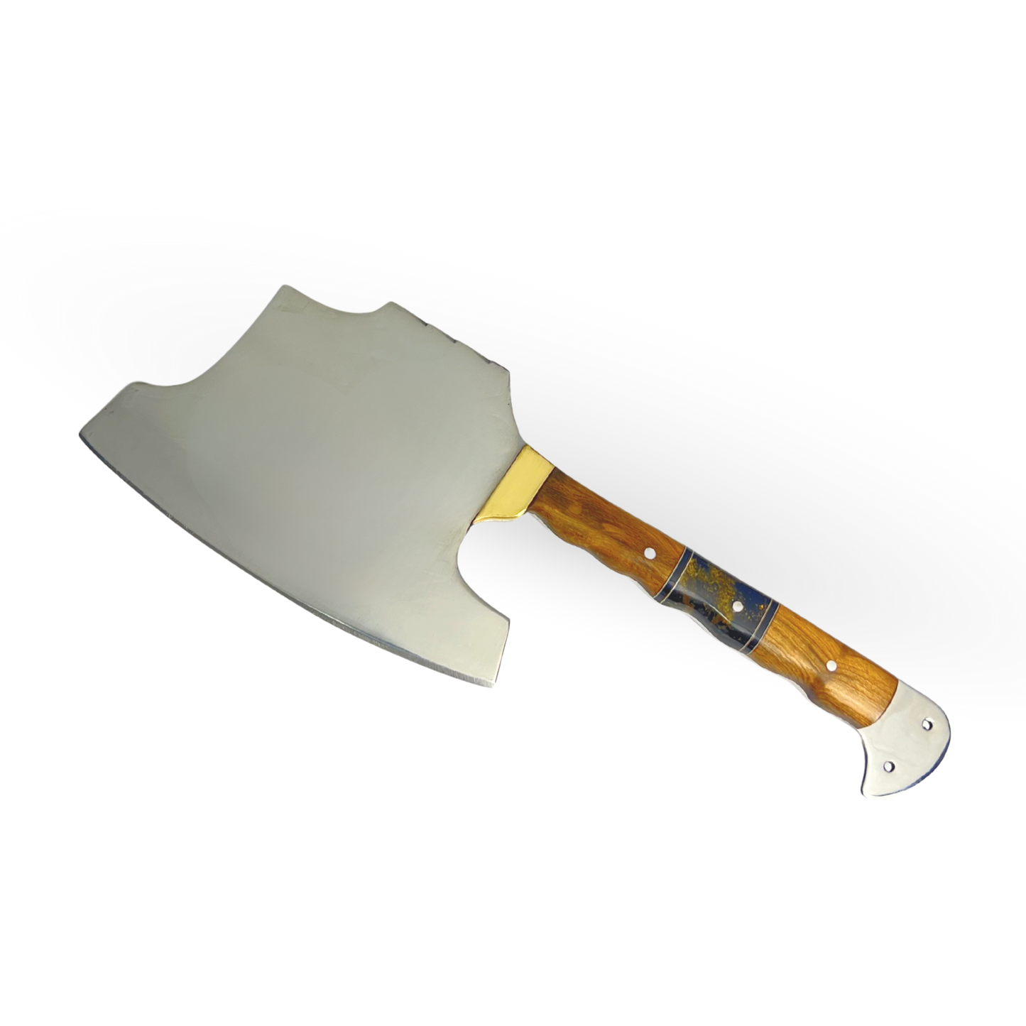 Machado Artesanal 39cm - Cabo Full Tang Madeira e Resina com Quebra Gelo | Doma Crioula Cutelaria Artesanal