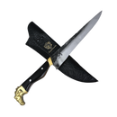 Faca Campeira Artesanal 9 Polegadas - Cabo Casco de Cavalo Full Tang - Guarda e Pomo em Latão