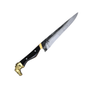 Faca Campeira Artesanal 9 Polegadas - Cabo Casco de Cavalo Full Tang - Guarda e Pomo em Latão