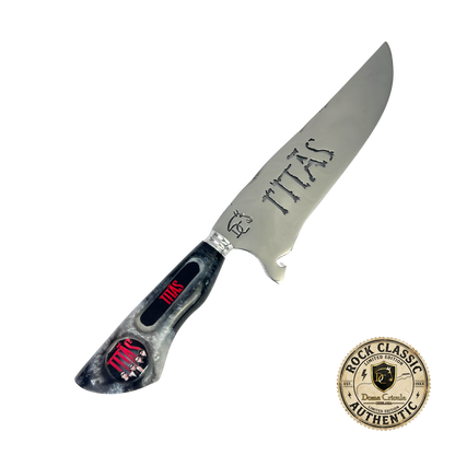 Faca Titãs 8 Polegadas Marmorizada | Lâmina Vazada Rock | Cabo Resina