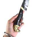 Faca Campeira Artesanal 9 Polegadas - Cabo Casco de Cavalo Full Tang - Guarda e Pomo em Latão