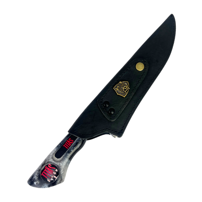 Faca Titãs 8 Polegadas Marmorizada | Lâmina Vazada Rock | Cabo Resina